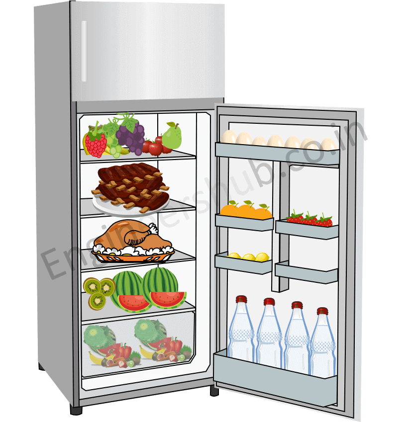 Organized food stuff in refrigerator